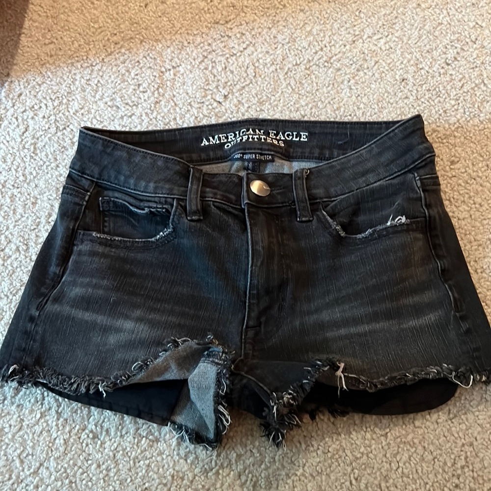 American Eagle Black Denim Shorts